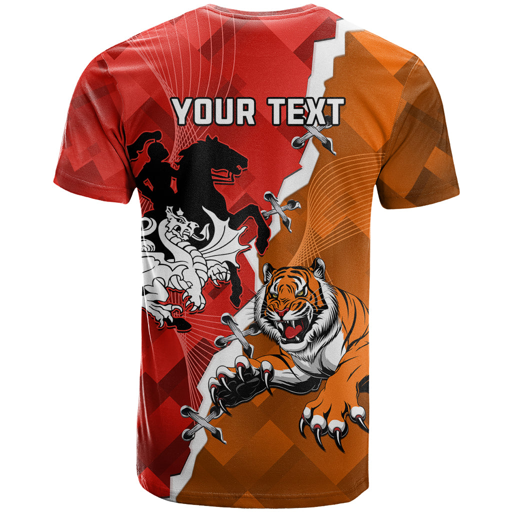 Personalised Dragons And Tigers Rugby T Shirt Sporty Style