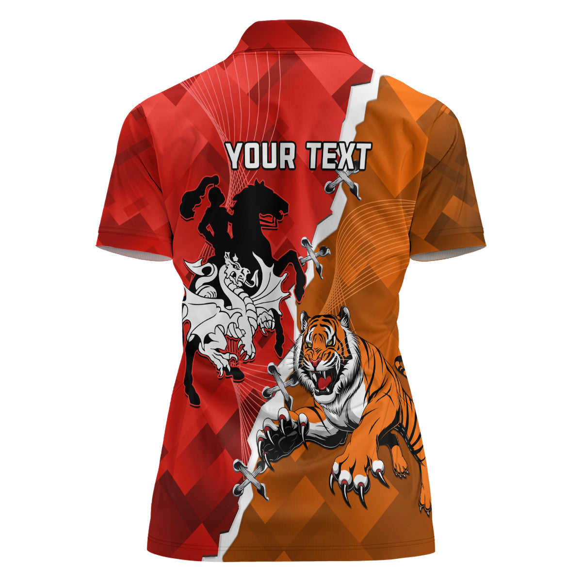Personalised Dragons And Tigers Rugby Women Polo Shirt Sporty Style