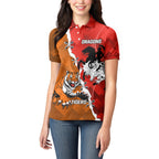 Personalised Dragons And Tigers Rugby Women Polo Shirt Sporty Style