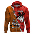 Personalised Dragons And Tigers Rugby Zip Hoodie Sporty Style