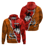Personalised Dragons And Tigers Rugby Zip Hoodie Sporty Style