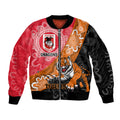 Personalised Dragons And Tigers Rugby Bomber Jacket Aboriginal Art