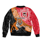 Personalised Dragons And Tigers Rugby Bomber Jacket Aboriginal Art