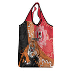 Personalised Dragons And Tigers Rugby Grocery Bag Aboriginal Art