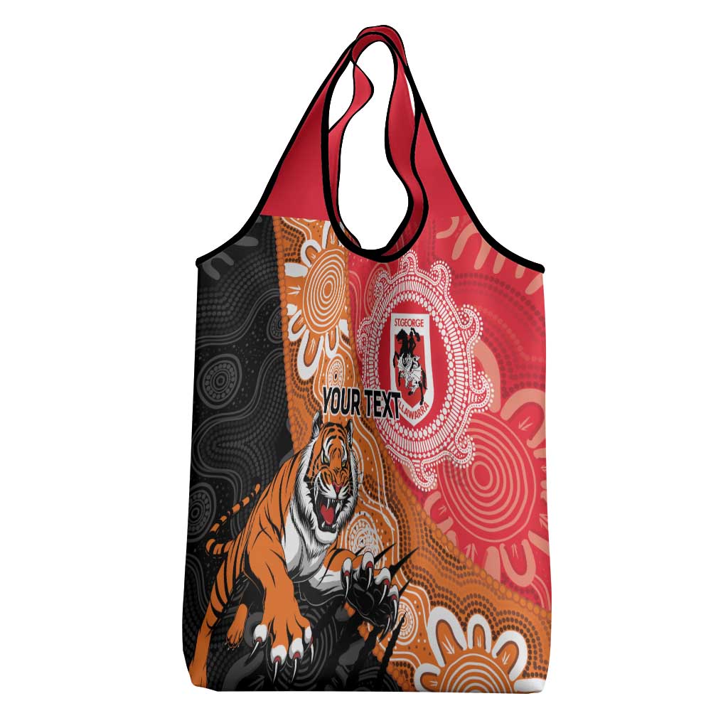 Personalised Dragons And Tigers Rugby Grocery Bag Aboriginal Art