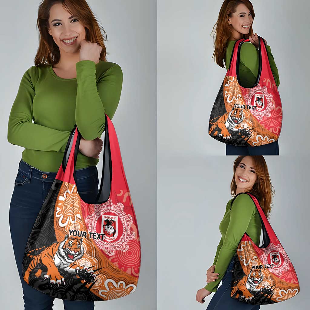 Personalised Dragons And Tigers Rugby Grocery Bag Aboriginal Art
