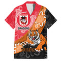 Personalised Dragons And Tigers Rugby Hawaiian Shirt Aboriginal Art