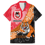Personalised Dragons And Tigers Rugby Hawaiian Shirt Aboriginal Art