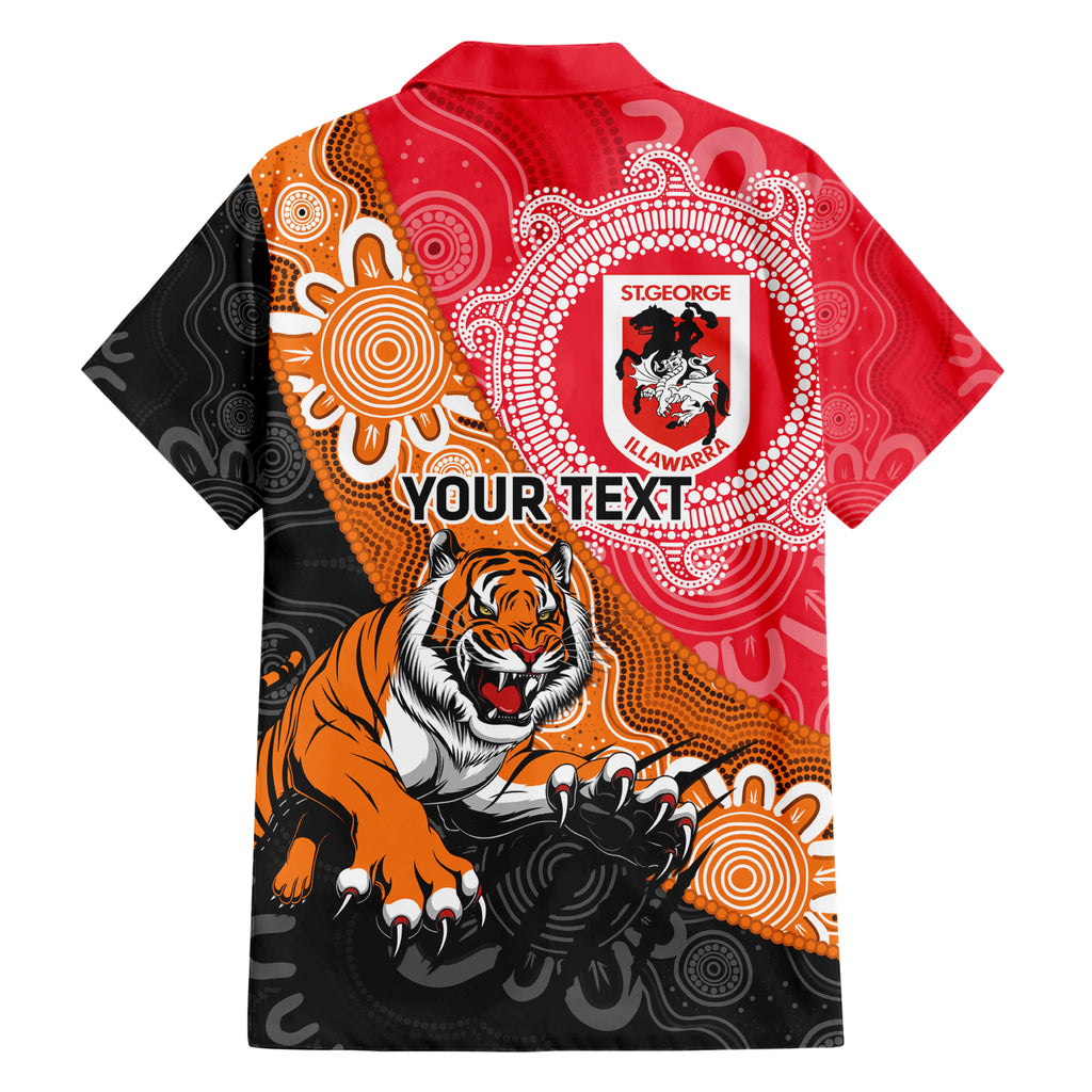 Personalised Dragons And Tigers Rugby Hawaiian Shirt Aboriginal Art