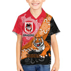 Personalised Dragons And Tigers Rugby Hawaiian Shirt Aboriginal Art