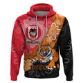 Personalised Dragons And Tigers Rugby Hoodie Aboriginal Art