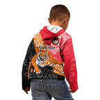 Personalised Dragons And Tigers Rugby Kid Hoodie Aboriginal Art