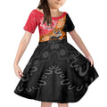 Personalised Dragons And Tigers Rugby Kid Short Sleeve Dress Aboriginal Art