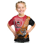 Personalised Dragons And Tigers Rugby Kid T Shirt Aboriginal Art