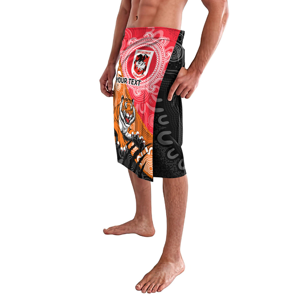 Personalised Dragons And Tigers Rugby Lavalava Aboriginal Art