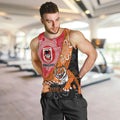 Personalised Dragons And Tigers Rugby Men Tank Top Aboriginal Art