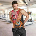 Personalised Dragons And Tigers Rugby Men Tank Top Aboriginal Art