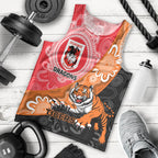 Personalised Dragons And Tigers Rugby Men Tank Top Aboriginal Art
