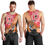 Personalised Dragons And Tigers Rugby Men Tank Top Aboriginal Art