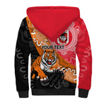 Personalised Dragons And Tigers Rugby Sherpa Hoodie Aboriginal Art