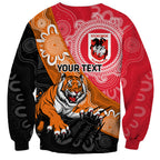 Personalised Dragons And Tigers Rugby Sweatshirt Aboriginal Art