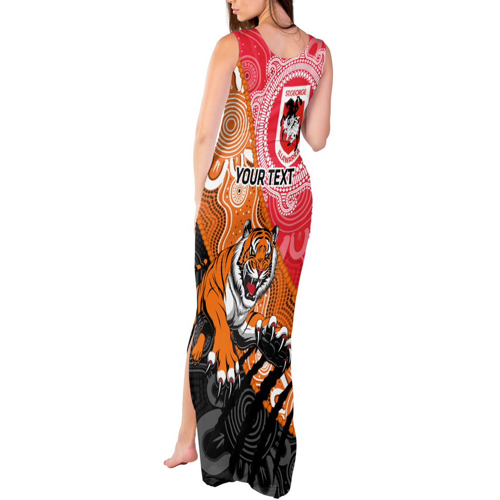 Personalised Dragons And Tigers Rugby Tank Maxi Dress Aboriginal Art