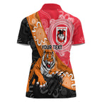 Personalised Dragons And Tigers Rugby Women Polo Shirt Aboriginal Art