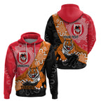Personalised Dragons And Tigers Rugby Zip Hoodie Aboriginal Art