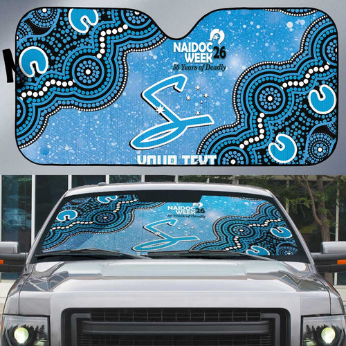 Adelaide Strikers NAIDOC Week 2026 Custom Auto Sun Shade 50 Years Deadly Indigenous Art Glitter Effect