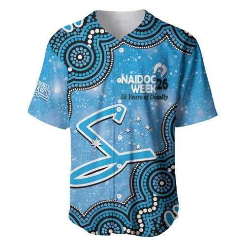 Adelaide Strikers NAIDOC Week 2026 Custom Baseball Jersey 50 Years Deadly Indigenous Art Glitter Effect