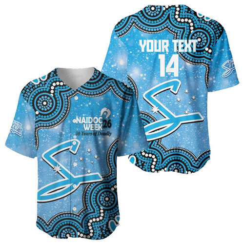 Adelaide Strikers NAIDOC Week 2026 Custom Baseball Jersey 50 Years Deadly Indigenous Art Glitter Effect