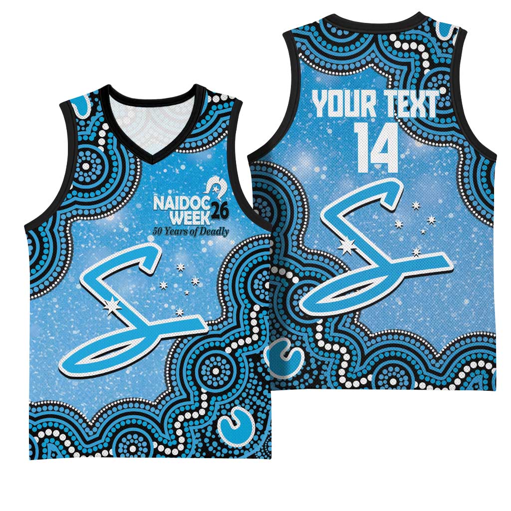 Adelaide Strikers NAIDOC Week 2026 Custom Basketball Jersey 50 Years Deadly Indigenous Art Glitter Effect
