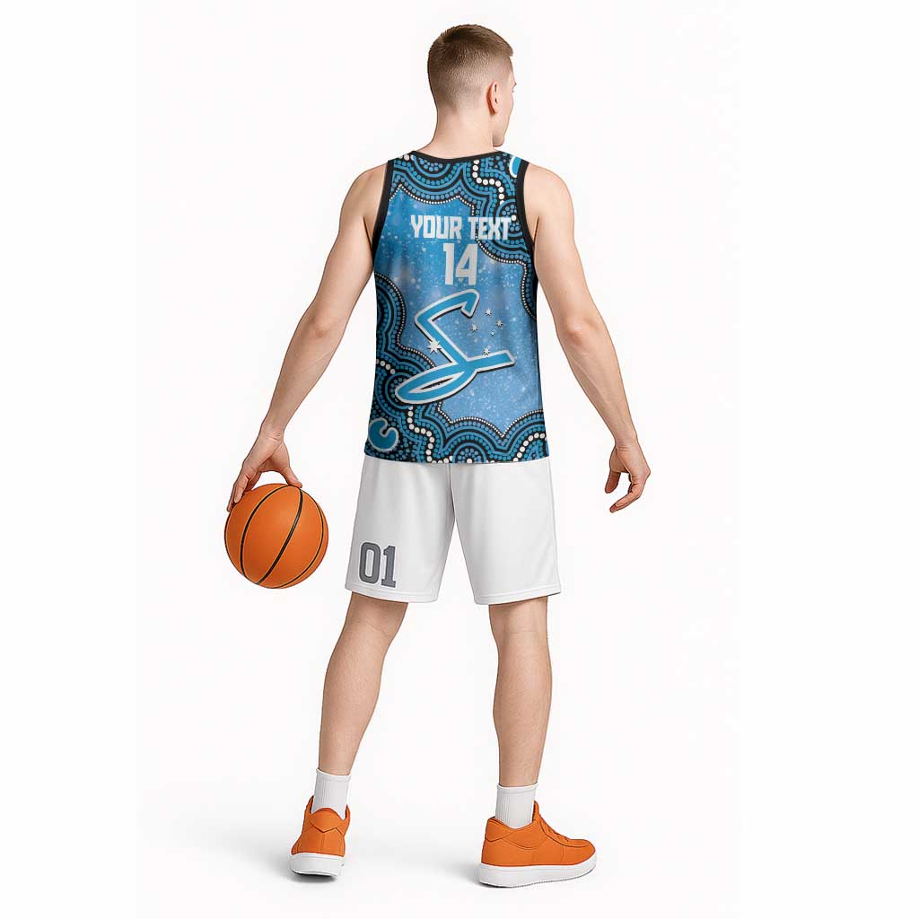 Adelaide Strikers NAIDOC Week 2026 Custom Basketball Jersey 50 Years Deadly Indigenous Art Glitter Effect