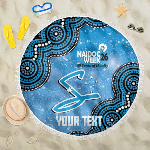 Adelaide Strikers NAIDOC Week 2026 Custom Beach Blanket 50 Years Deadly Indigenous Art Glitter Effect