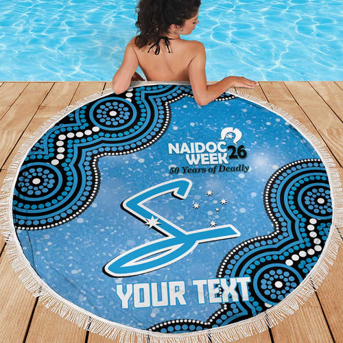Adelaide Strikers NAIDOC Week 2026 Custom Beach Blanket 50 Years Deadly Indigenous Art Glitter Effect
