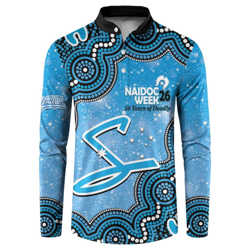 Adelaide Strikers NAIDOC Week 2026 Custom Button Sweatshirt 50 Years Deadly Indigenous Art Glitter Effect