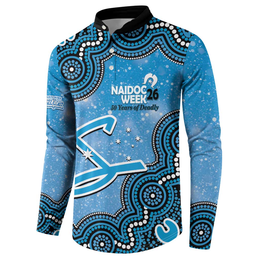 Adelaide Strikers NAIDOC Week 2026 Custom Button Sweatshirt 50 Years Deadly Indigenous Art Glitter Effect