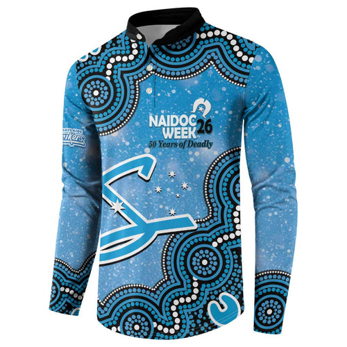 Adelaide Strikers NAIDOC Week 2026 Custom Button Sweatshirt 50 Years Deadly Indigenous Art Glitter Effect