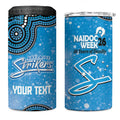 Adelaide Strikers NAIDOC Week 2026 Custom 4 in 1 Can Cooler Tumbler 50 Years Deadly Indigenous Art Glitter Effect