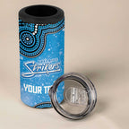 Adelaide Strikers NAIDOC Week 2026 Custom 4 in 1 Can Cooler Tumbler 50 Years Deadly Indigenous Art Glitter Effect