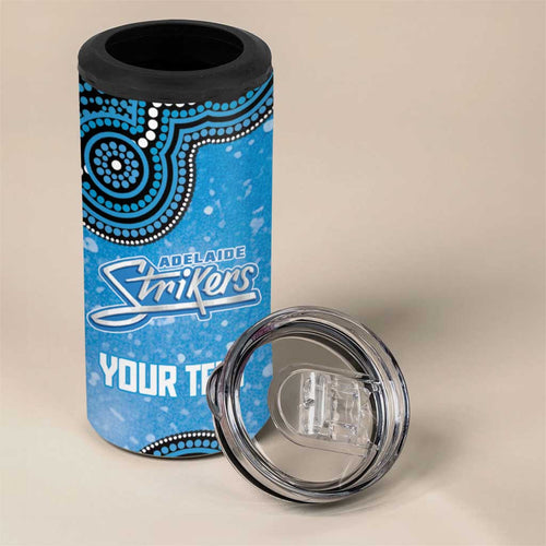 Adelaide Strikers NAIDOC Week 2026 Custom 4 in 1 Can Cooler Tumbler 50 Years Deadly Indigenous Art Glitter Effect