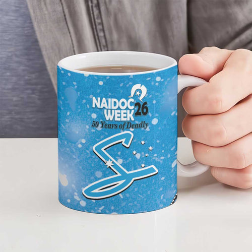 Adelaide Strikers NAIDOC Week 2026 Custom Ceramic Mug 50 Years Deadly Indigenous Art Glitter Effect