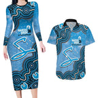 Adelaide Strikers NAIDOC Week 2026 Custom Couples Matching Long Sleeve Bodycon Dress and Hawaiian Shirt 50 Years Deadly Indigenous Art Glitter Effect