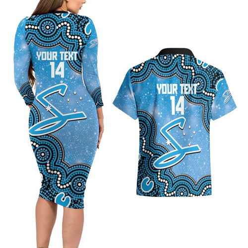 Adelaide Strikers NAIDOC Week 2026 Custom Couples Matching Long Sleeve Bodycon Dress and Hawaiian Shirt 50 Years Deadly Indigenous Art Glitter Effect