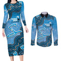 Adelaide Strikers NAIDOC Week 2026 Custom Couples Matching Long Sleeve Bodycon Dress and Long Sleeve Button Shirt 50 Years Deadly Indigenous Art Glitter Effect