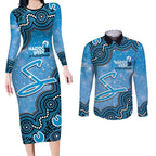 Adelaide Strikers NAIDOC Week 2026 Custom Couples Matching Long Sleeve Bodycon Dress and Long Sleeve Button Shirt 50 Years Deadly Indigenous Art Glitter Effect