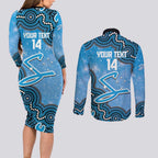 Adelaide Strikers NAIDOC Week 2026 Custom Couples Matching Long Sleeve Bodycon Dress and Long Sleeve Button Shirt 50 Years Deadly Indigenous Art Glitter Effect