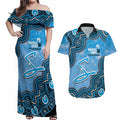 Adelaide Strikers NAIDOC Week 2026 Custom Couples Matching Off Shoulder Maxi Dress and Hawaiian Shirt 50 Years Deadly Indigenous Art Glitter Effect