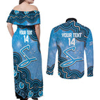Adelaide Strikers NAIDOC Week 2026 Custom Couples Matching Off Shoulder Maxi Dress and Long Sleeve Button Shirt 50 Years Deadly Indigenous Art Glitter Effect