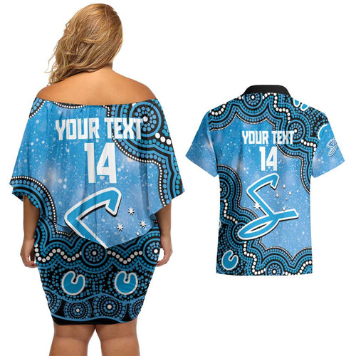 Adelaide Strikers NAIDOC Week 2026 Custom Couples Matching Off Shoulder Short Dress and Hawaiian Shirt 50 Years Deadly Indigenous Art Glitter Effect